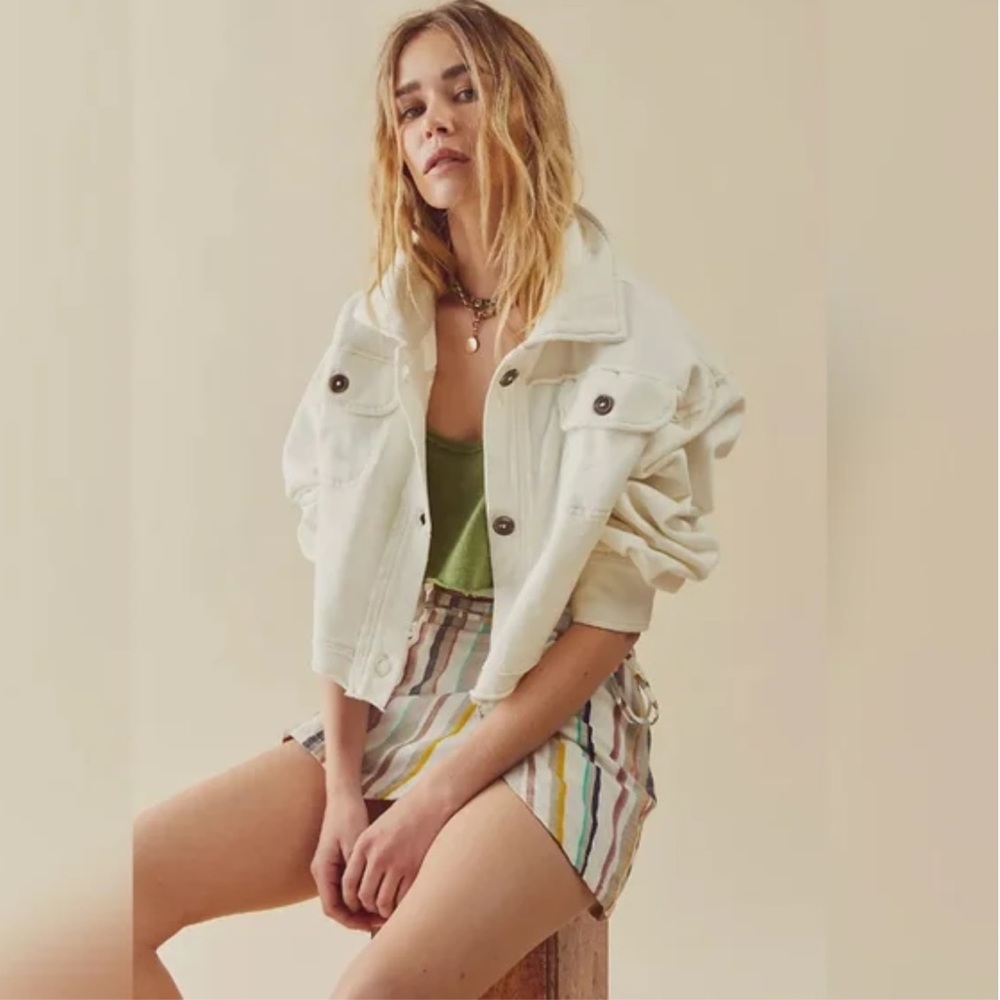 Free People Saturday Cropped Shirt Jacket